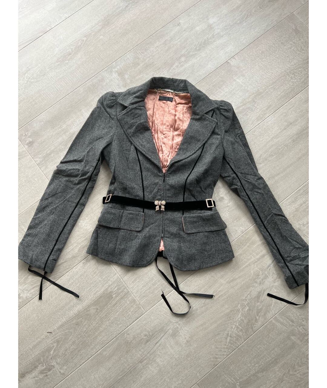 VDP Серый полиэстеровый жакет/пиджак, фото 5