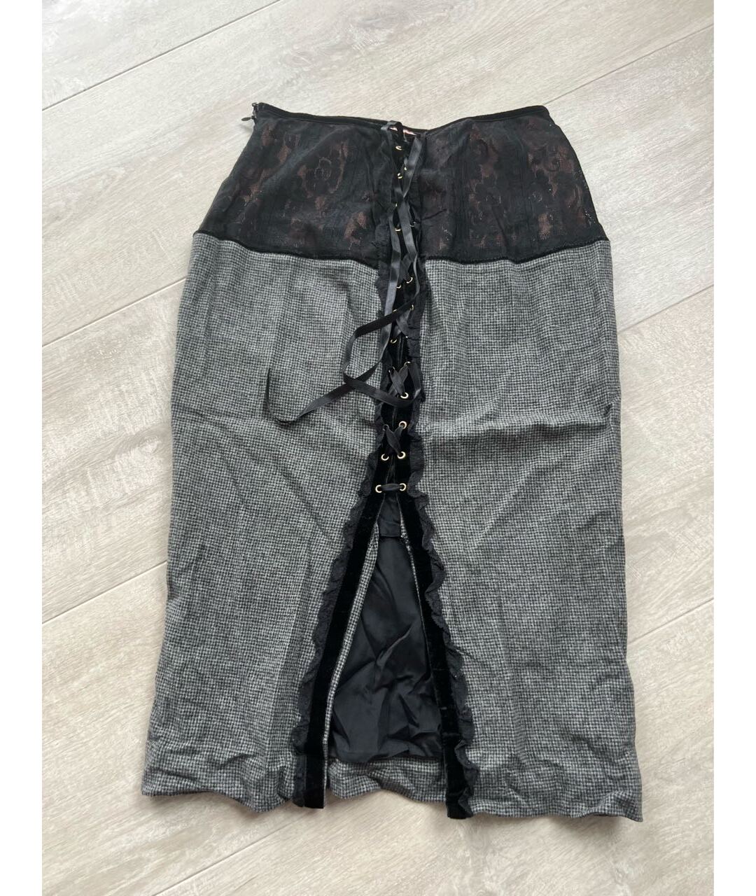 VDP Серая полиэстеровая юбка миди, фото 2