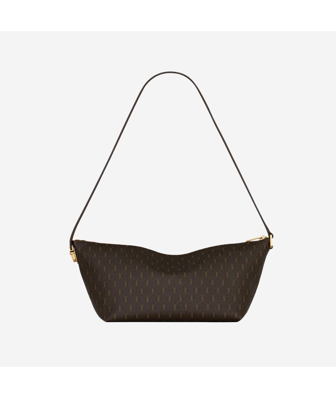 SAINT LAURENT Коричневая канва сумка на плечо, фото 3