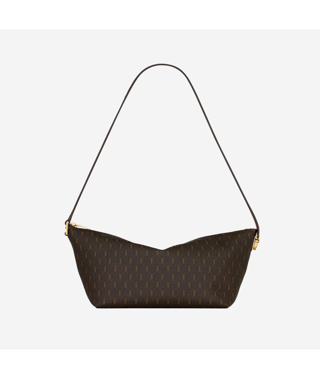 SAINT LAURENT Коричневая канва сумка на плечо, фото 5