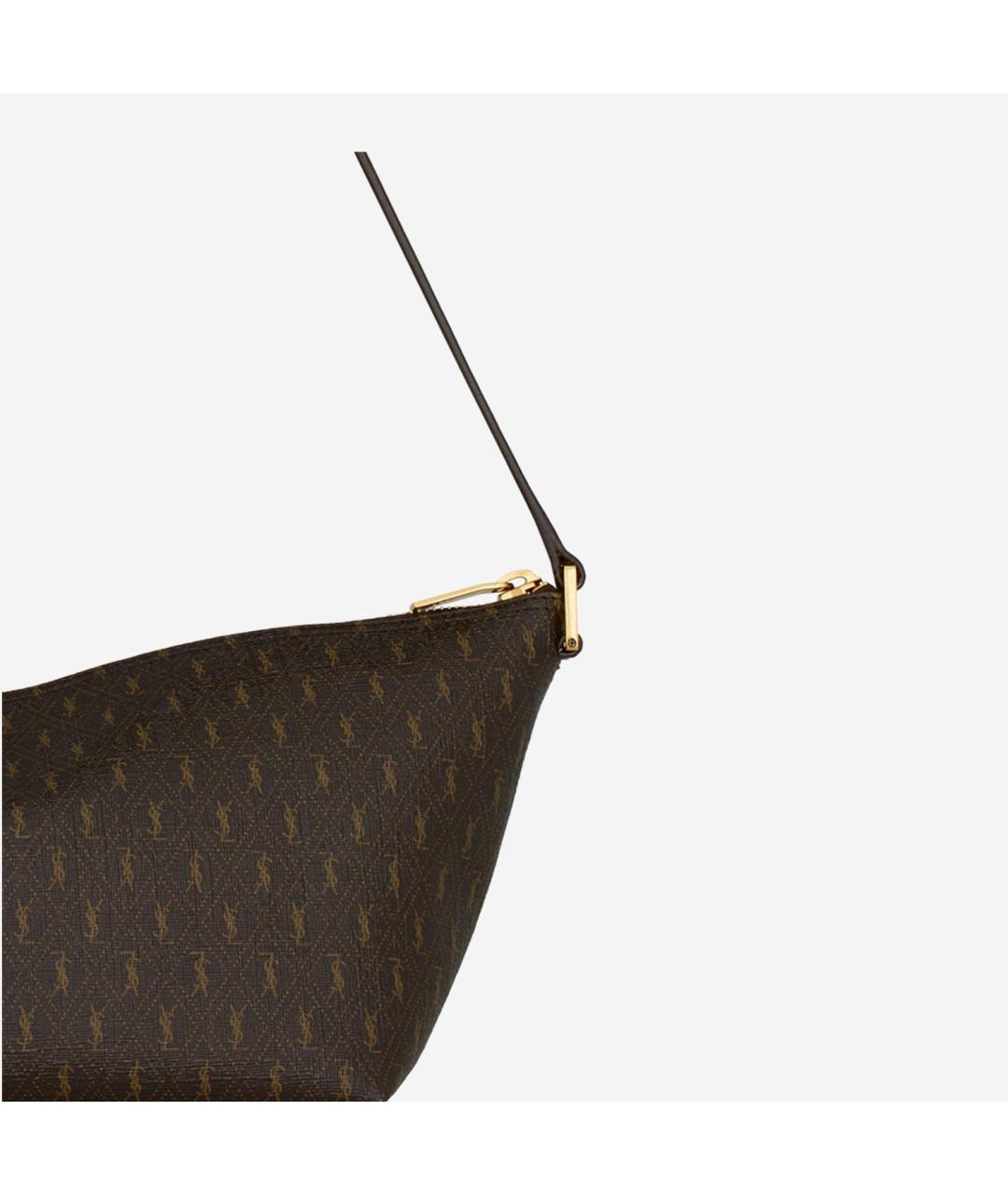 SAINT LAURENT Коричневая канва сумка на плечо, фото 4