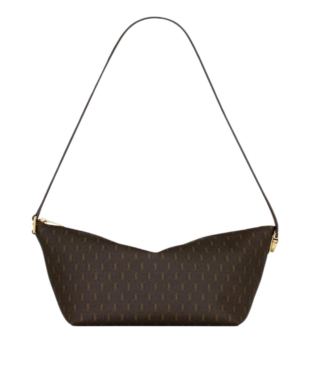 SAINT LAURENT Коричневая канва сумка на плечо, фото 1