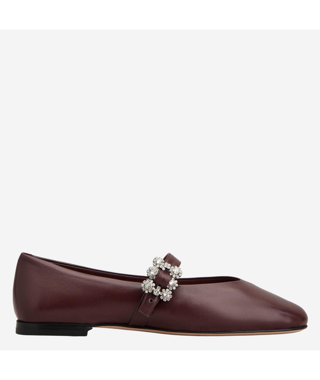 ROGER VIVIER Бордовые кожаные балетки, фото 4