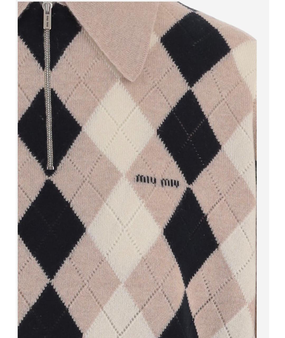 MIU MIU Бежевый кашемировый джемпер / свитер, фото 3