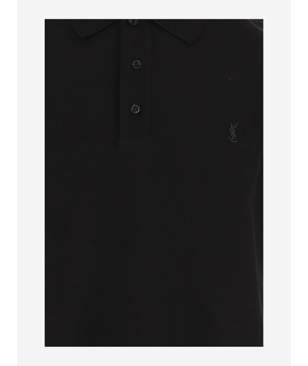 SAINT LAURENT Черная хлопковая футболка, фото 3