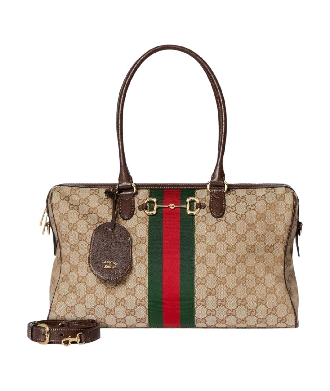 GUCCI Бежевая канва сумка тоут, фото 1