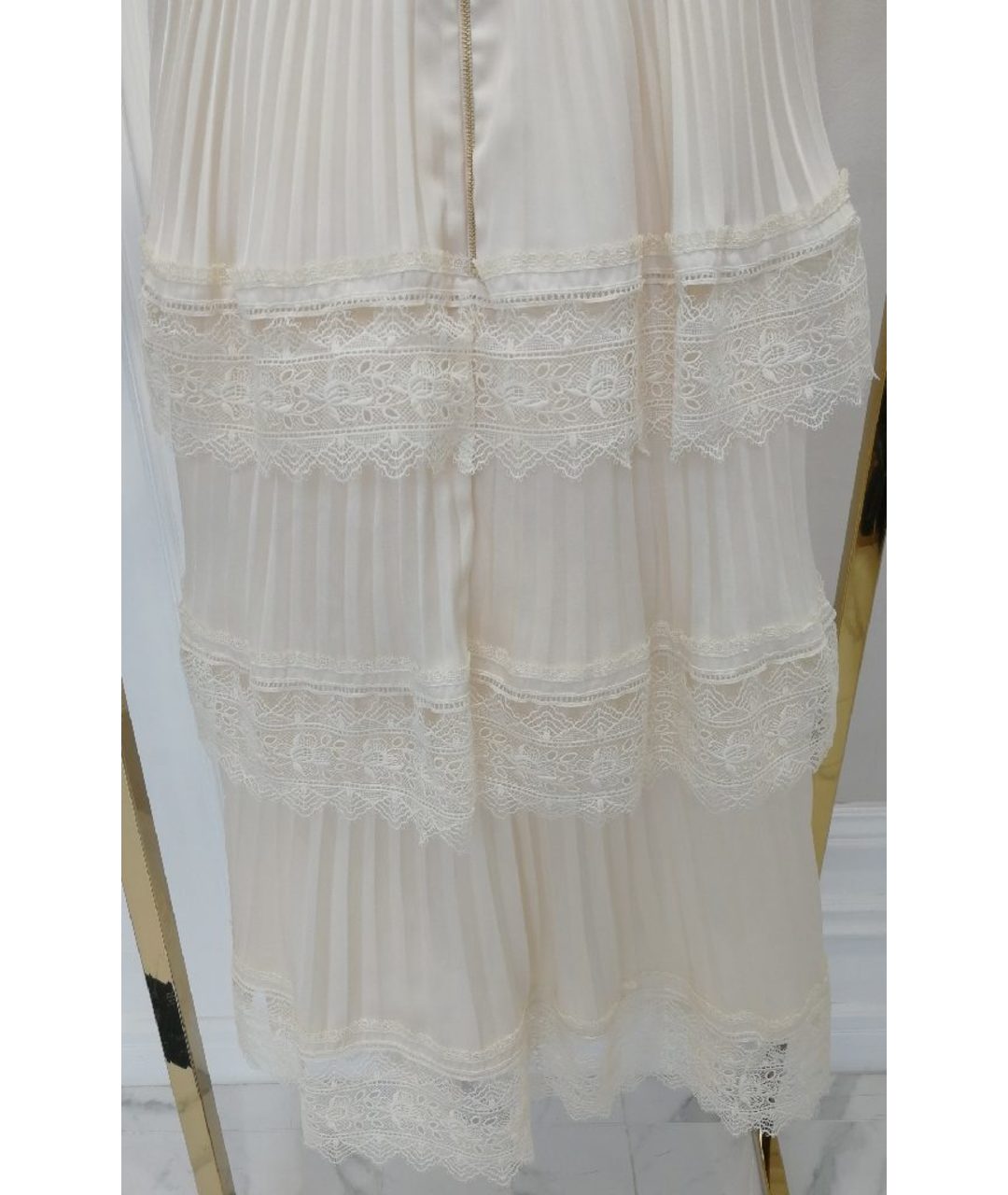SELF-PORTRAIT Бежевое полиэстеровое повседневное платье, фото 6