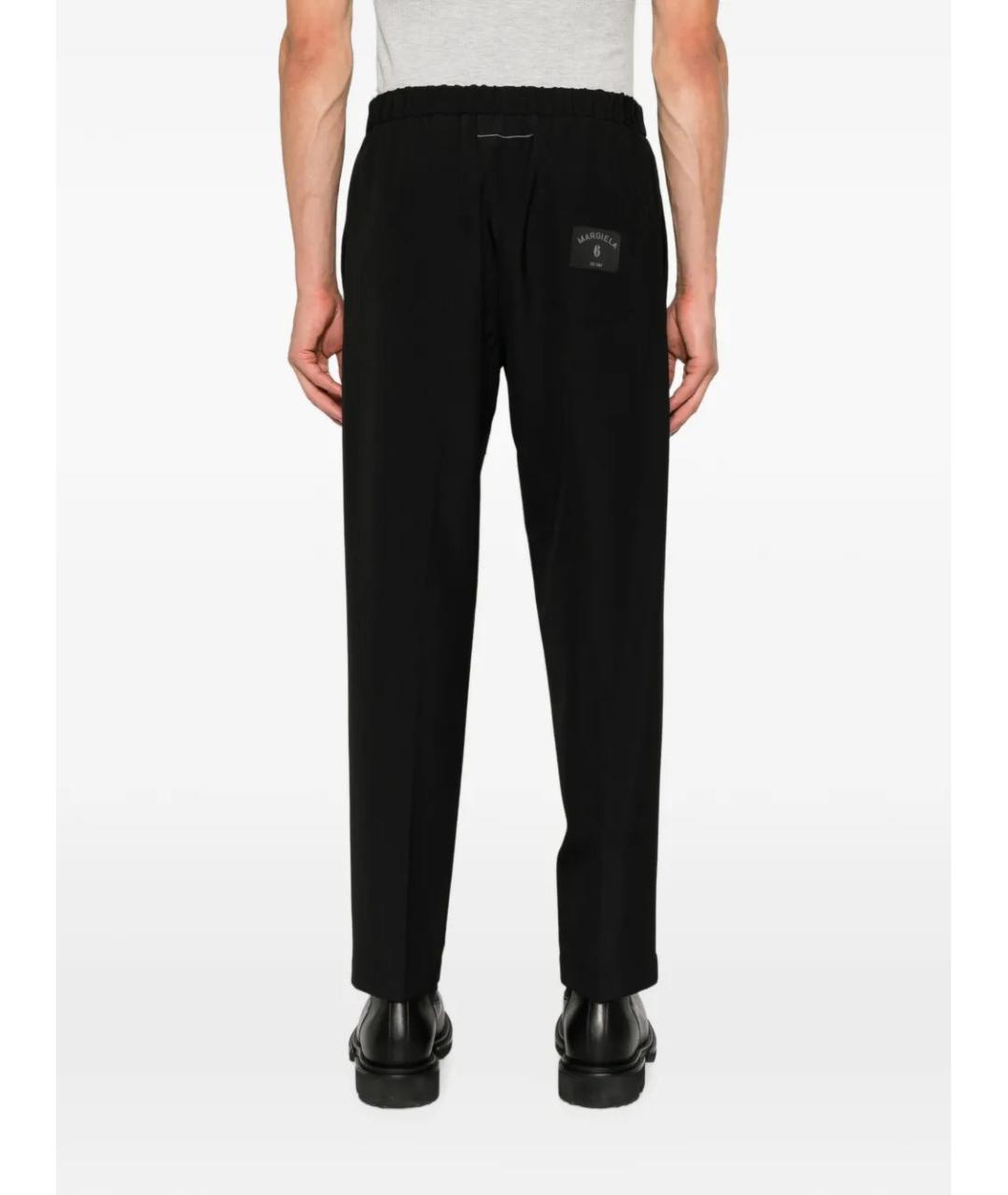 MM6 MAISON MARGIELA Черные полиэстеровые повседневные брюки, фото 4