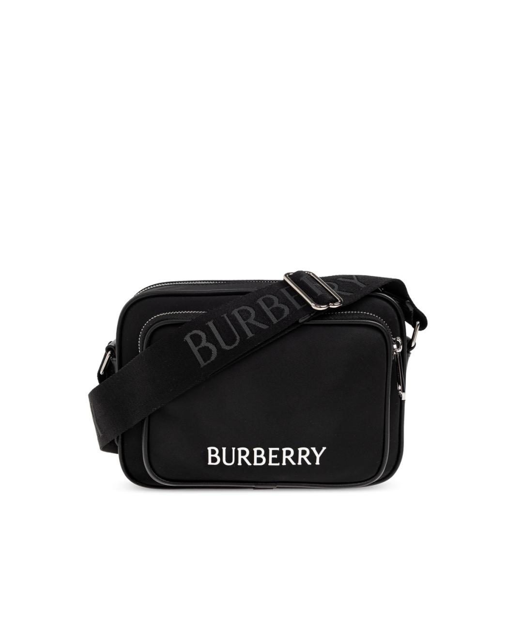 BURBERRY Черная тканевая сумка на плечо, фото 1
