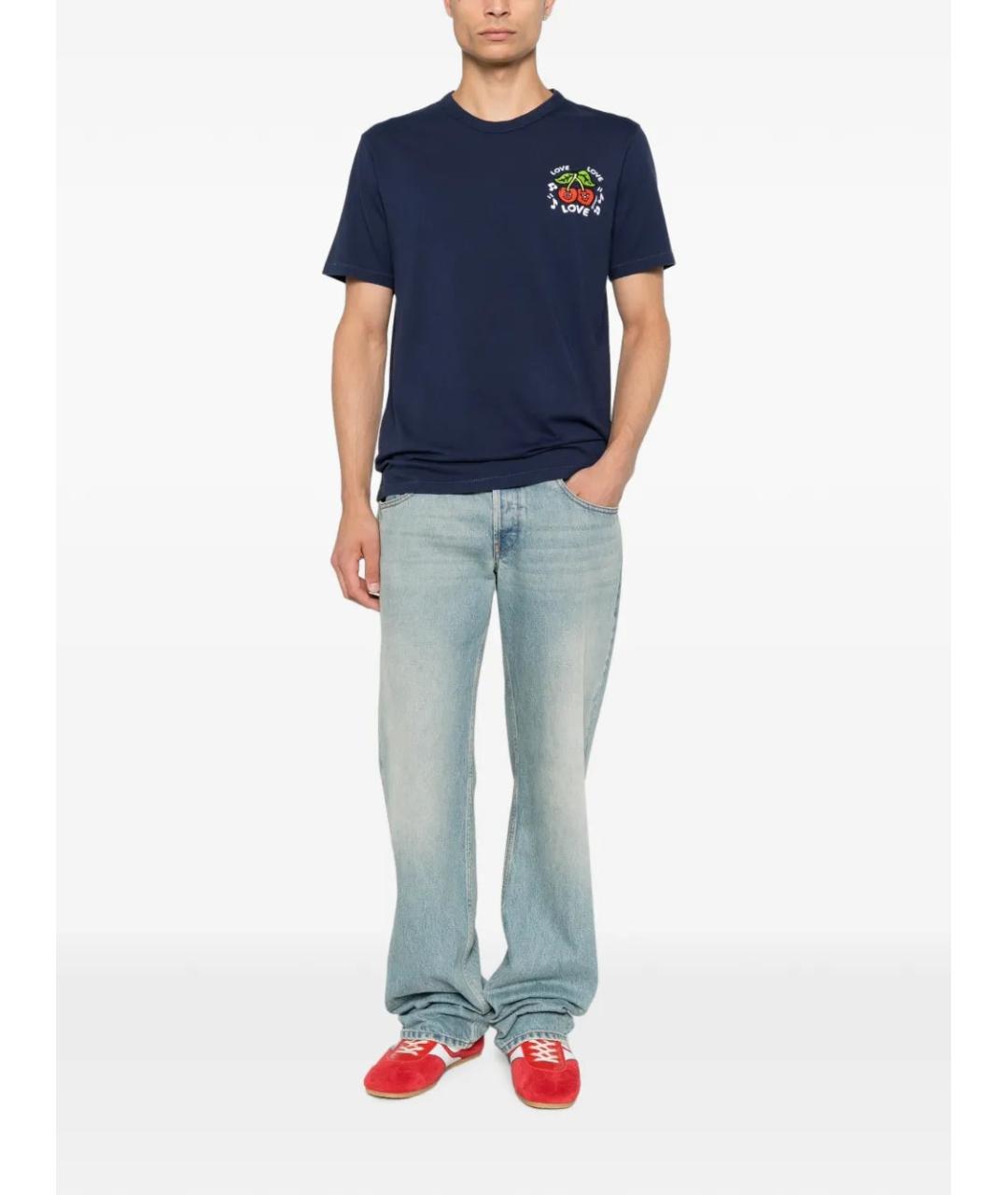 KENZO Синяя хлопковая футболка, фото 2