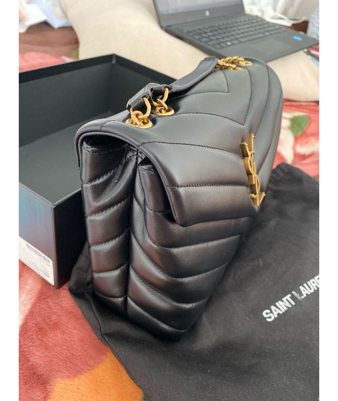SAINT LAURENT Черная кожаная сумка через плечо, фото 2