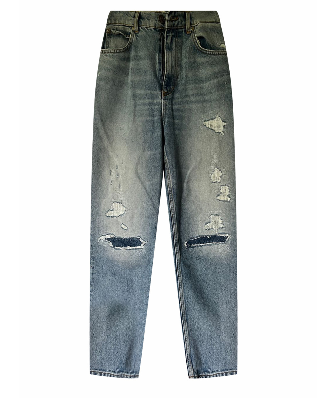 SANDRO Голубые хлопко-кашемировые прямые джинсы, фото 1