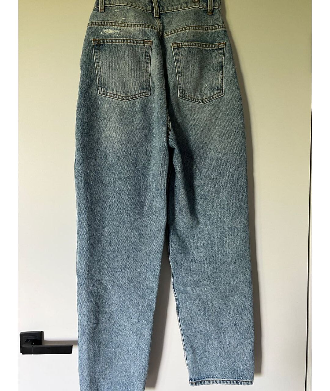 SANDRO Голубые хлопко-кашемировые прямые джинсы, фото 5