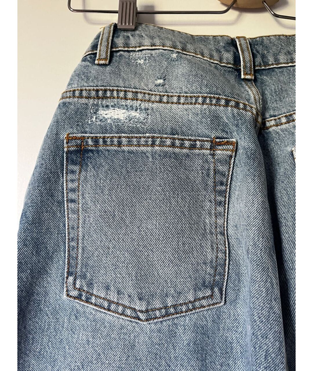 SANDRO Голубые хлопко-кашемировые прямые джинсы, фото 6