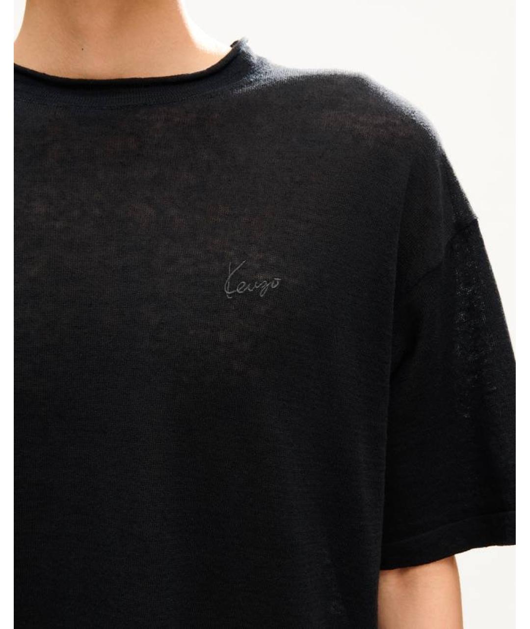 KENZO Черная хлопковая футболка, фото 3