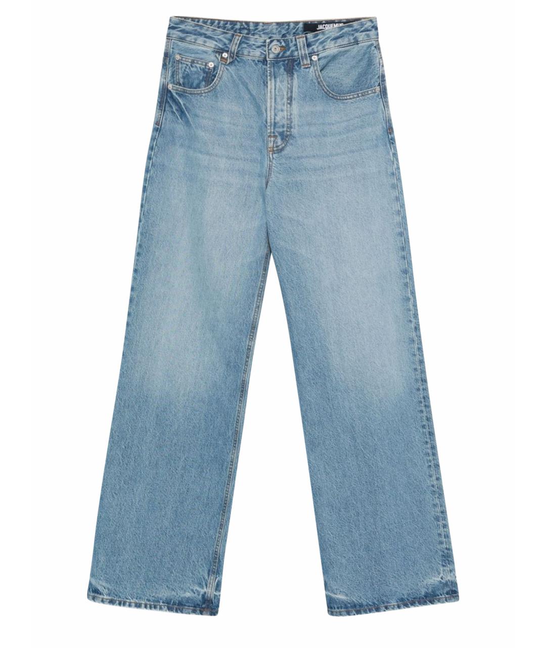 JACQUEMUS Голубые хлопковые прямые джинсы, фото 1