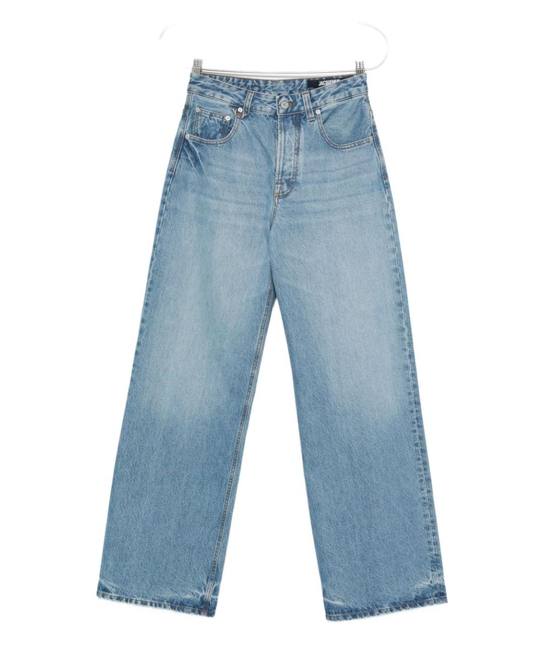 JACQUEMUS Голубые хлопковые прямые джинсы, фото 6