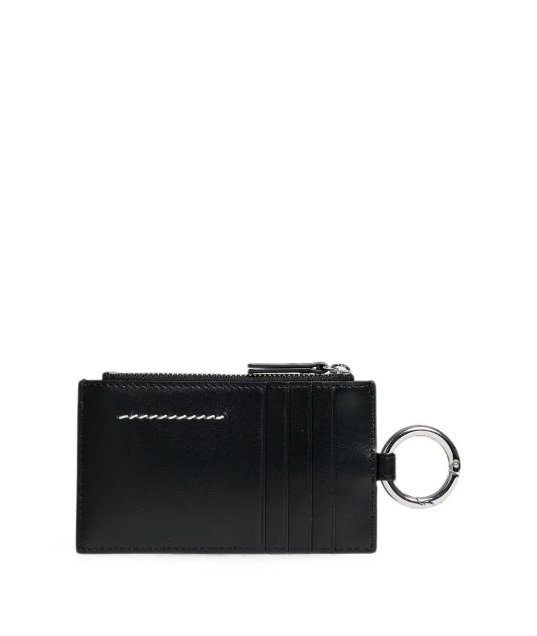 MM6 MAISON MARGIELA Черный кожаный кошелек, фото 2