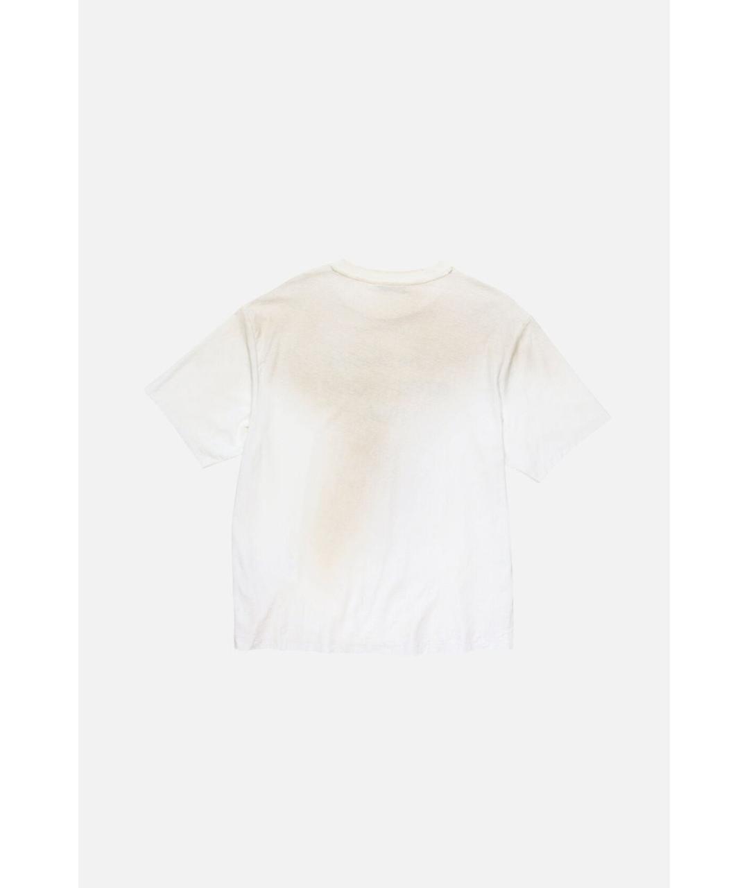 ACNE STUDIOS Бежевая хлопковая футболка, фото 3
