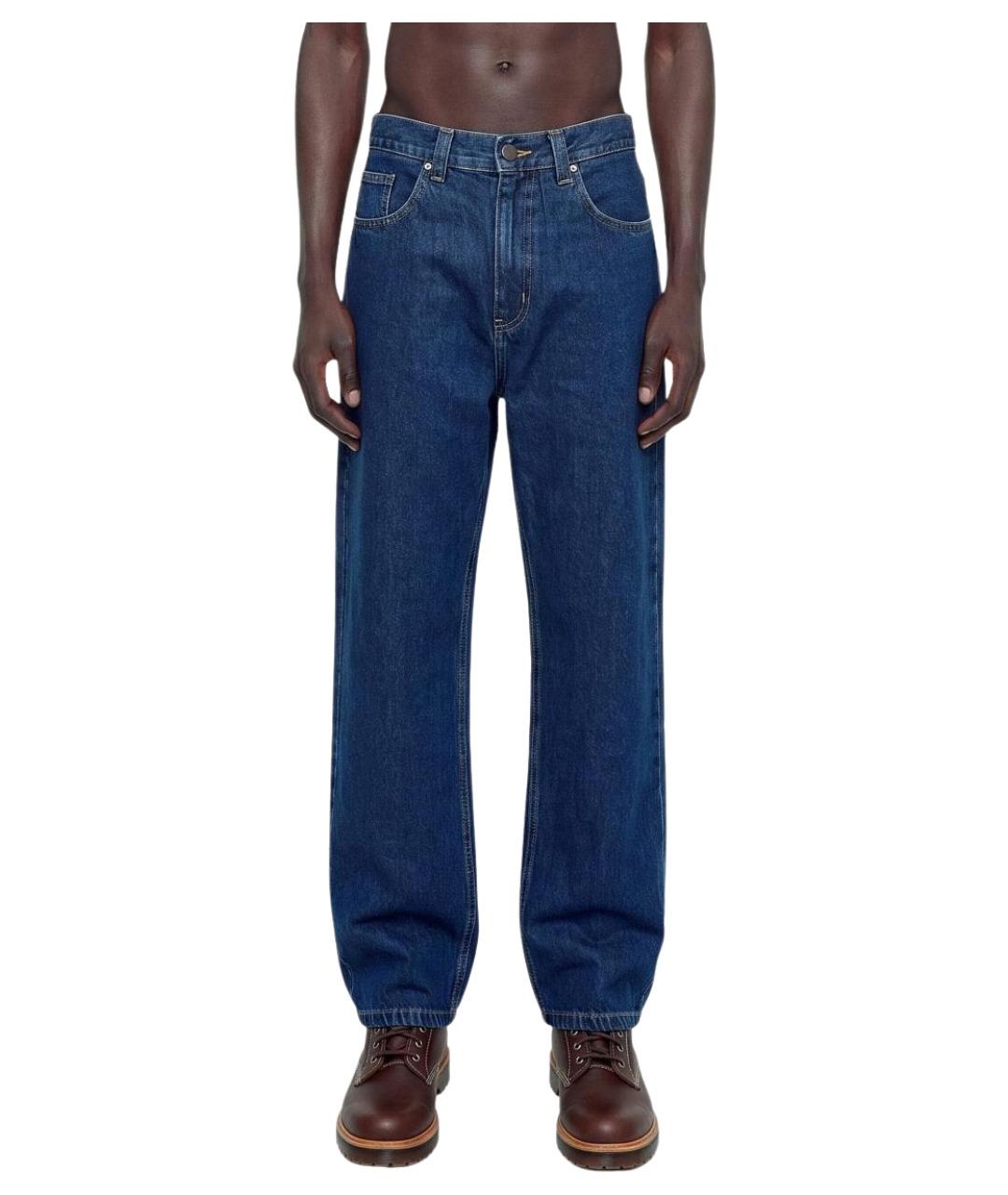 CARHARTT WIP Синие хлопковые прямые джинсы, фото 1