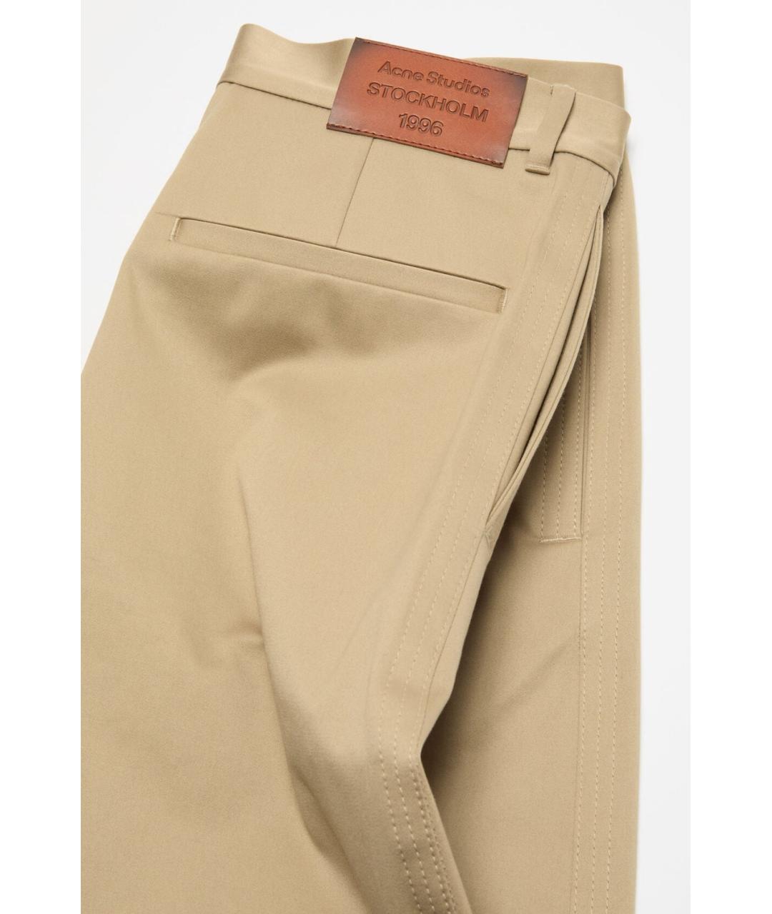 ACNE STUDIOS Бежевые хлопковые повседневные брюки, фото 3