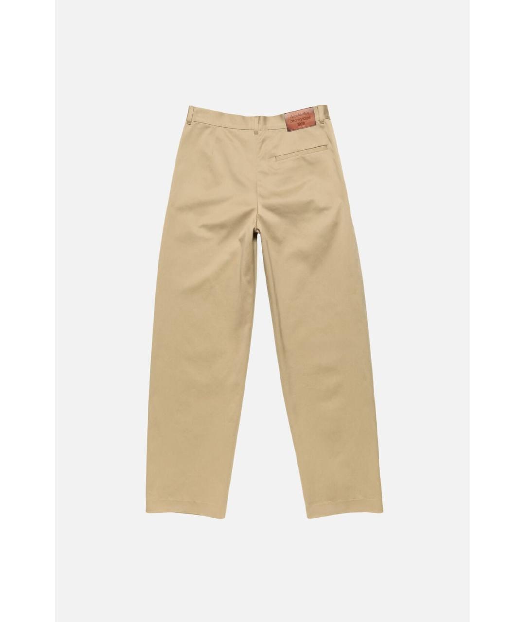 ACNE STUDIOS Бежевые хлопковые повседневные брюки, фото 2