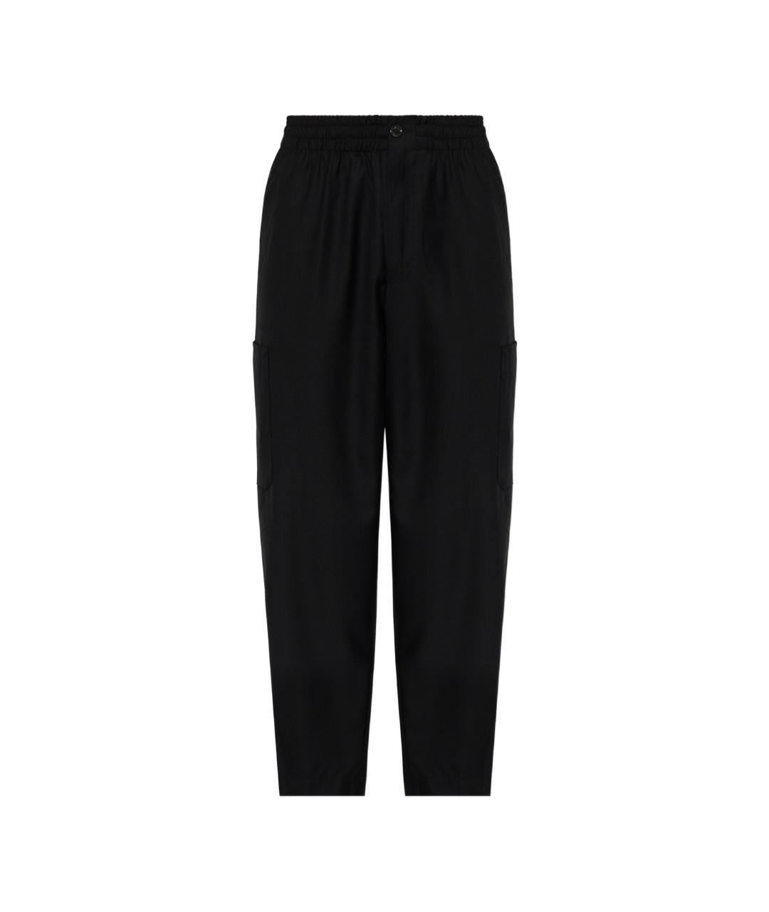 KENZO Черные шерстяные повседневные брюки, фото 1
