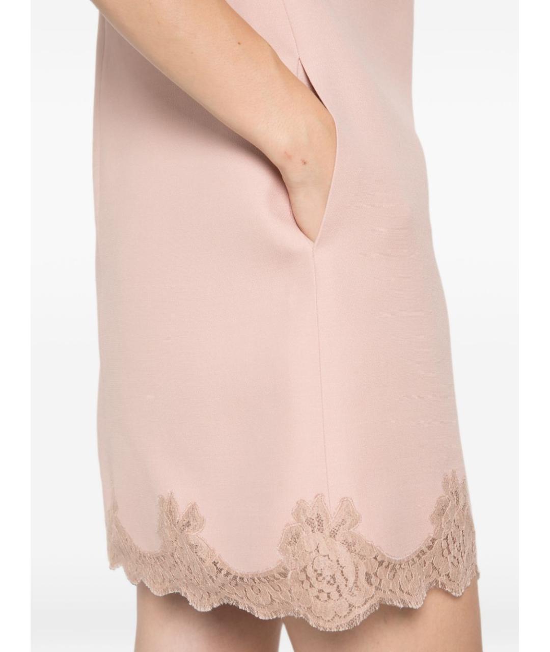 VALENTINO Розовое шерстяное повседневное платье, фото 2