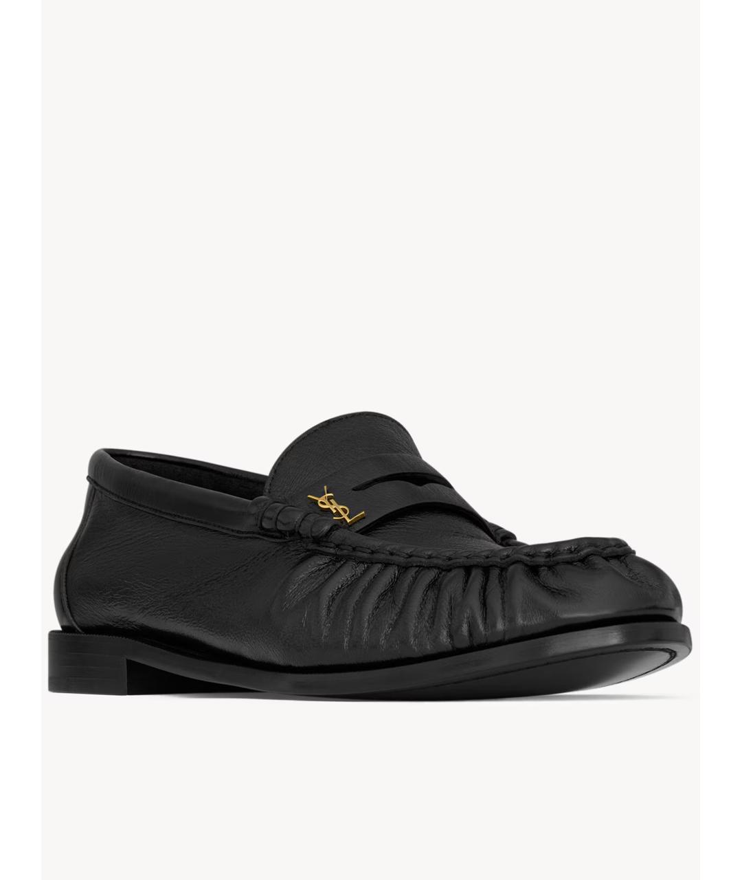 SAINT LAURENT Черные кожаные лоферы, фото 3