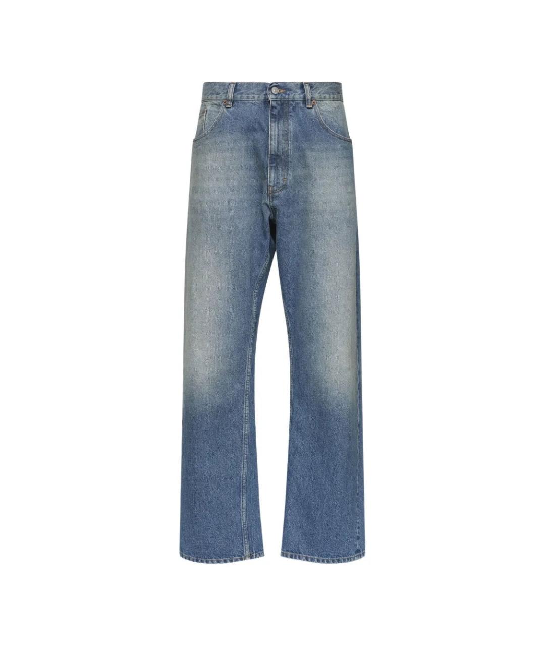 MM6 MAISON MARGIELA Голубые хлопковые прямые джинсы, фото 1