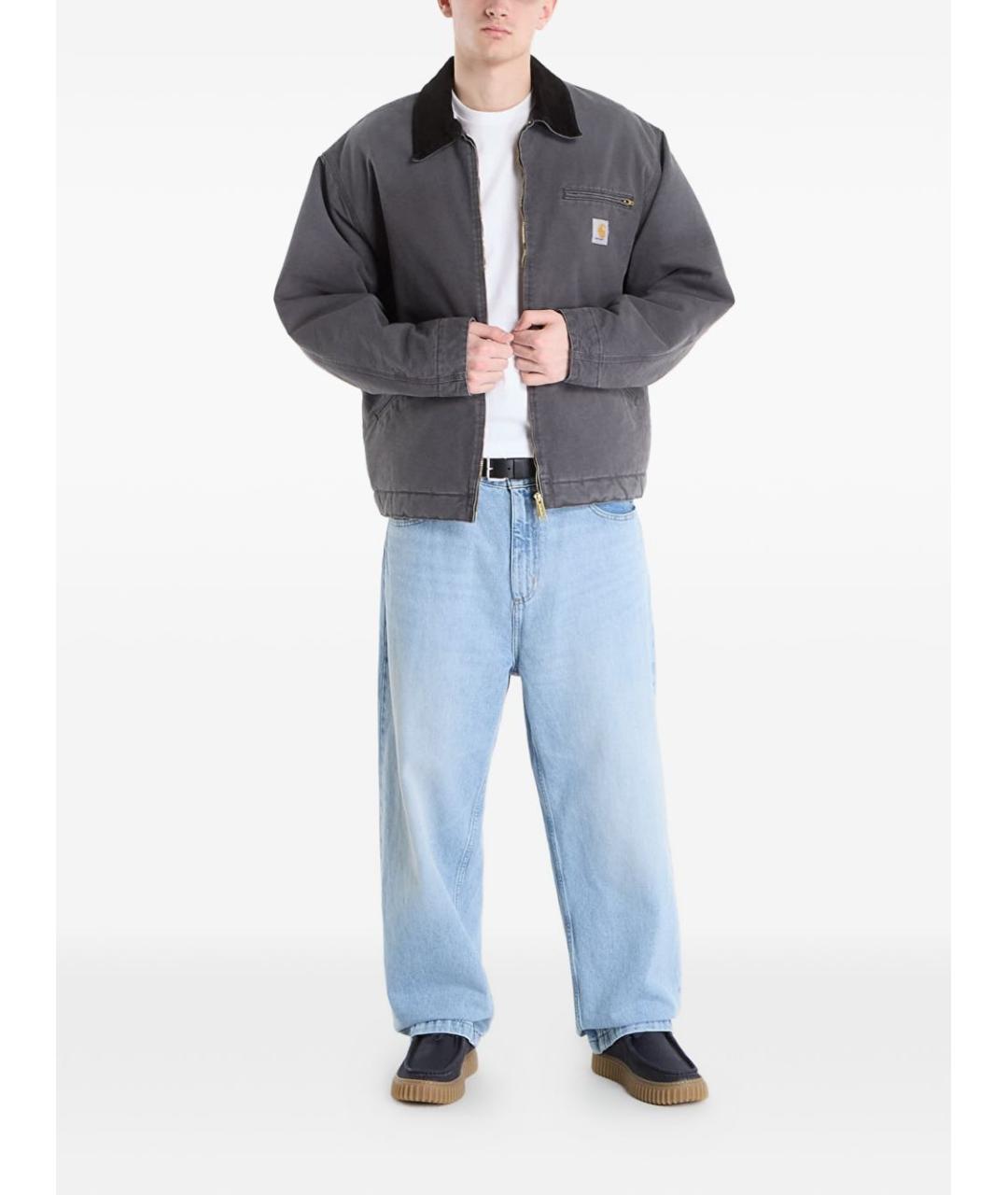 CARHARTT WIP Голубые хлопковые прямые джинсы, фото 2