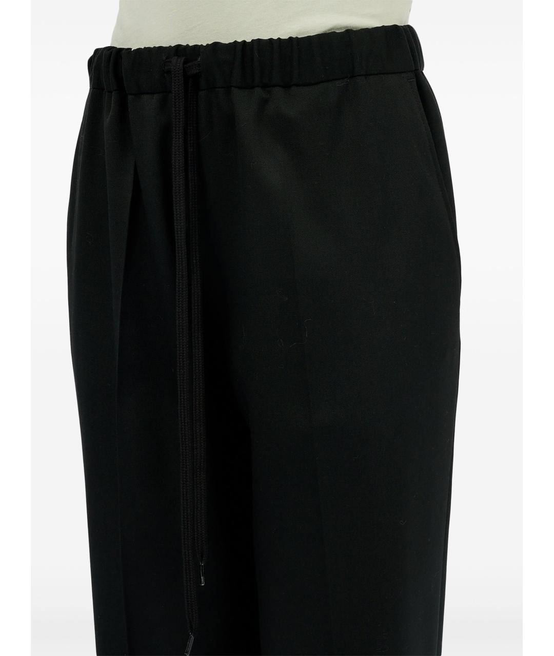 MM6 MAISON MARGIELA Черные полиэстеровые прямые брюки, фото 5