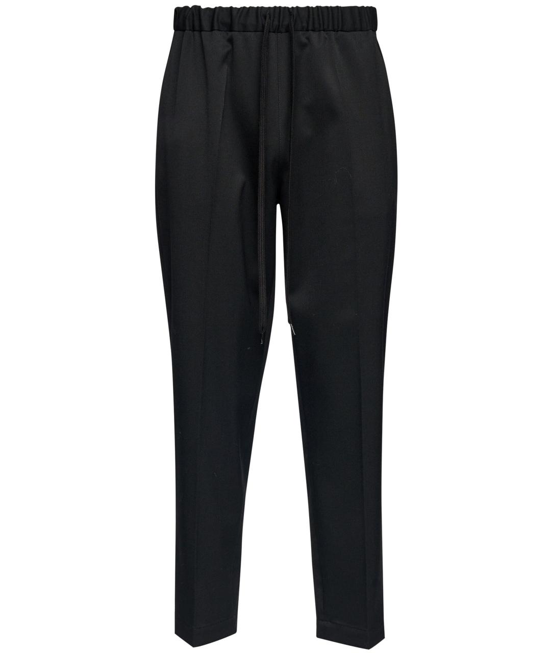 MM6 MAISON MARGIELA Черные полиэстеровые прямые брюки, фото 1