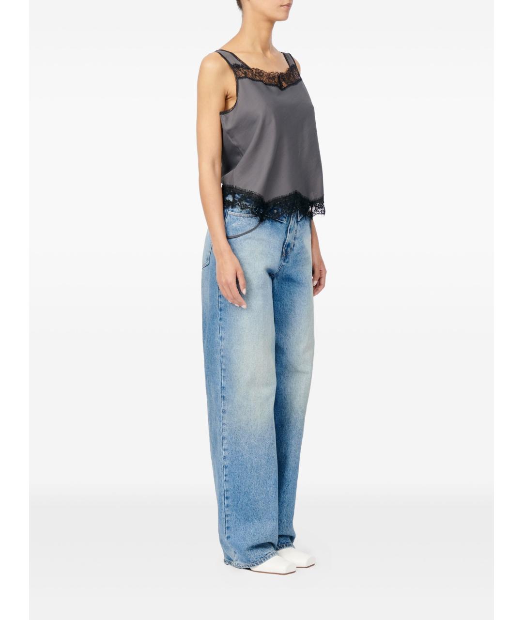 MM6 MAISON MARGIELA Антрацитовая хлопковая майка, фото 3