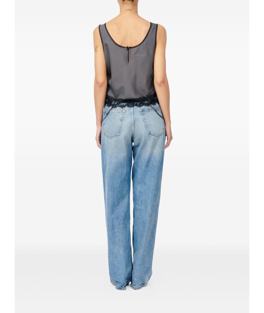 MM6 MAISON MARGIELA Антрацитовая хлопковая майка, фото 5