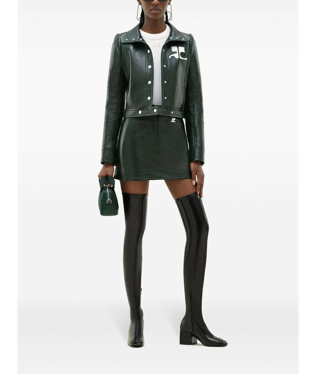 COURREGES Зеленая хлопковая куртка, фото 4