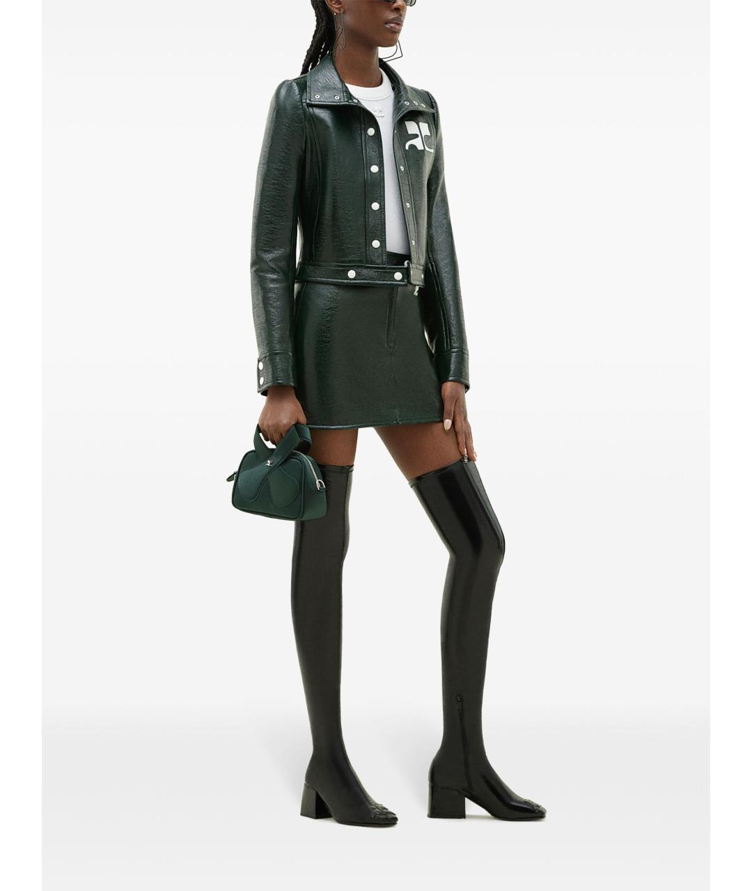 COURREGES Зеленая хлопковая куртка, фото 3