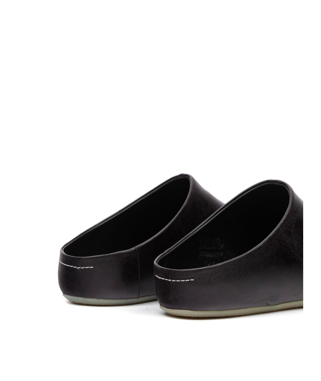 MM6 MAISON MARGIELA Черные кожаные мюли, фото 4