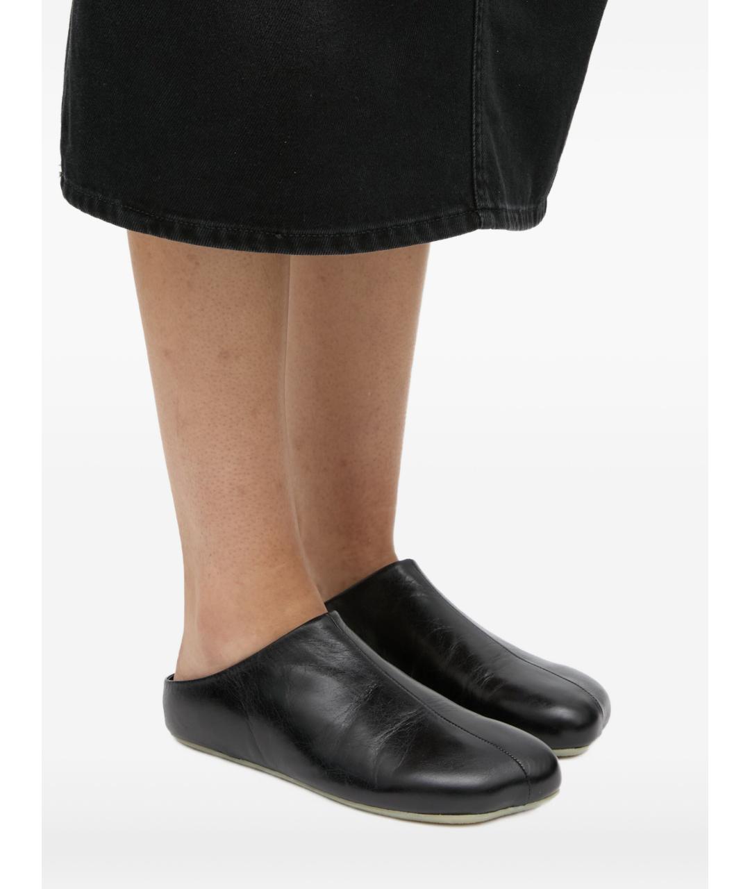 MM6 MAISON MARGIELA Черные кожаные мюли, фото 3