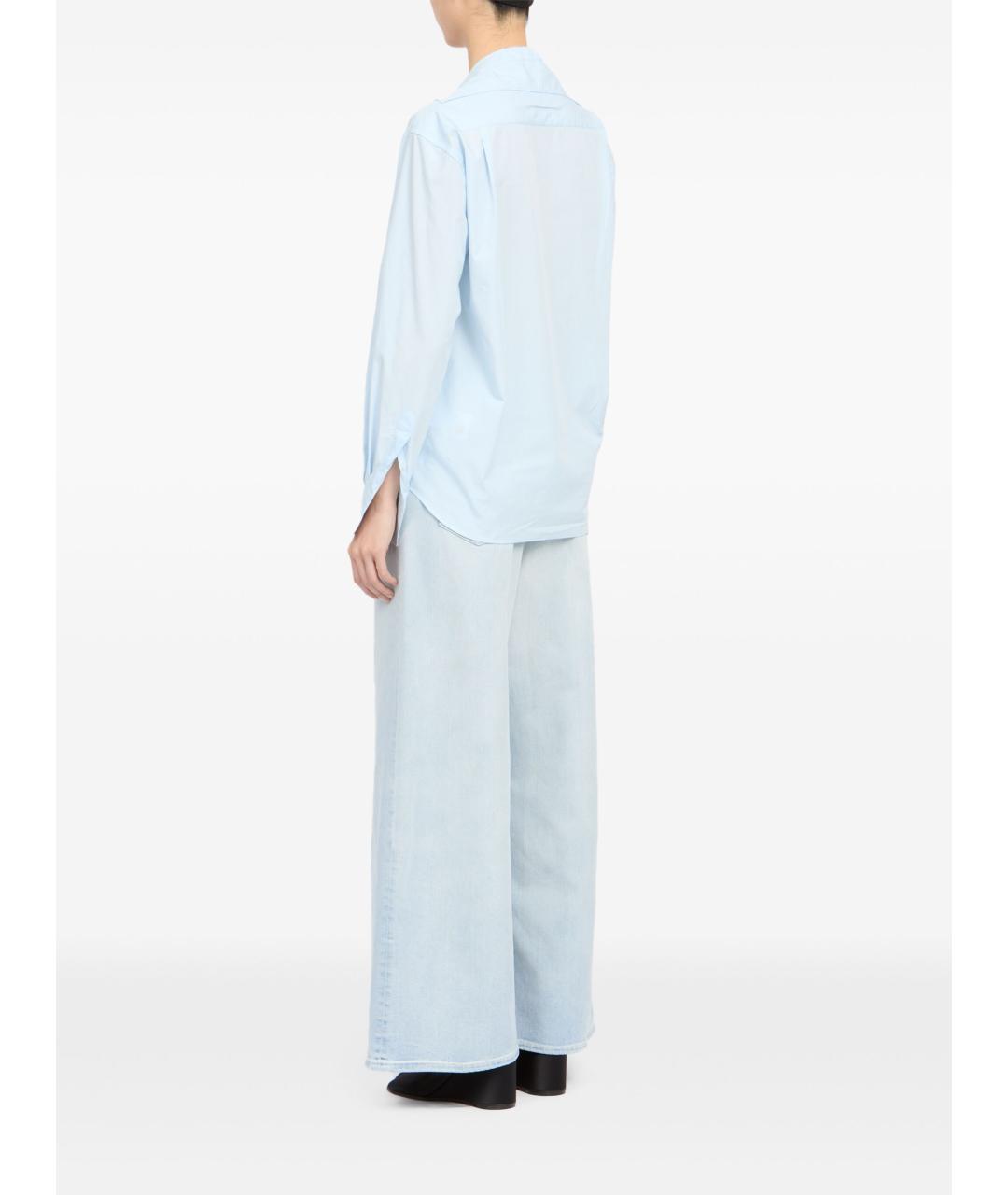 MM6 MAISON MARGIELA Голубая хлопковая рубашка, фото 4