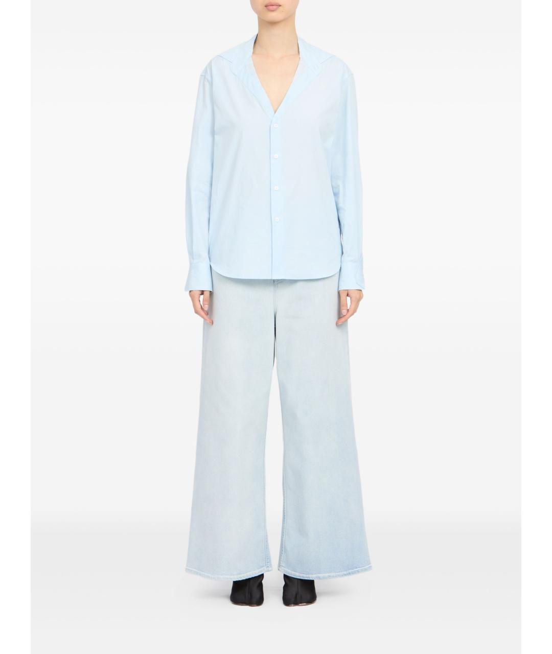 MM6 MAISON MARGIELA Голубая хлопковая рубашка, фото 2