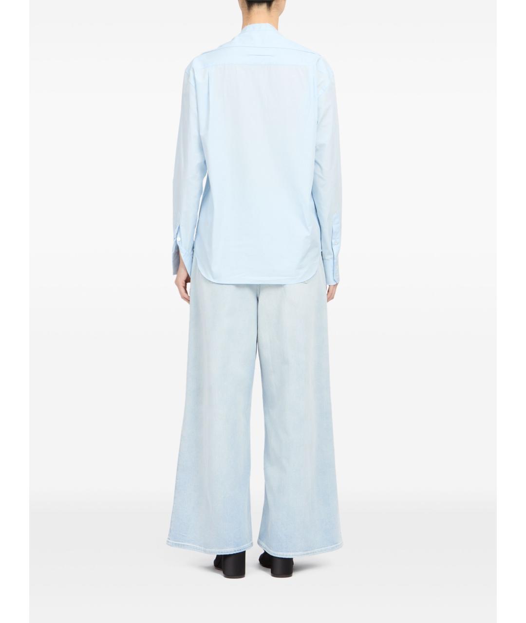 MM6 MAISON MARGIELA Голубая хлопковая рубашка, фото 5