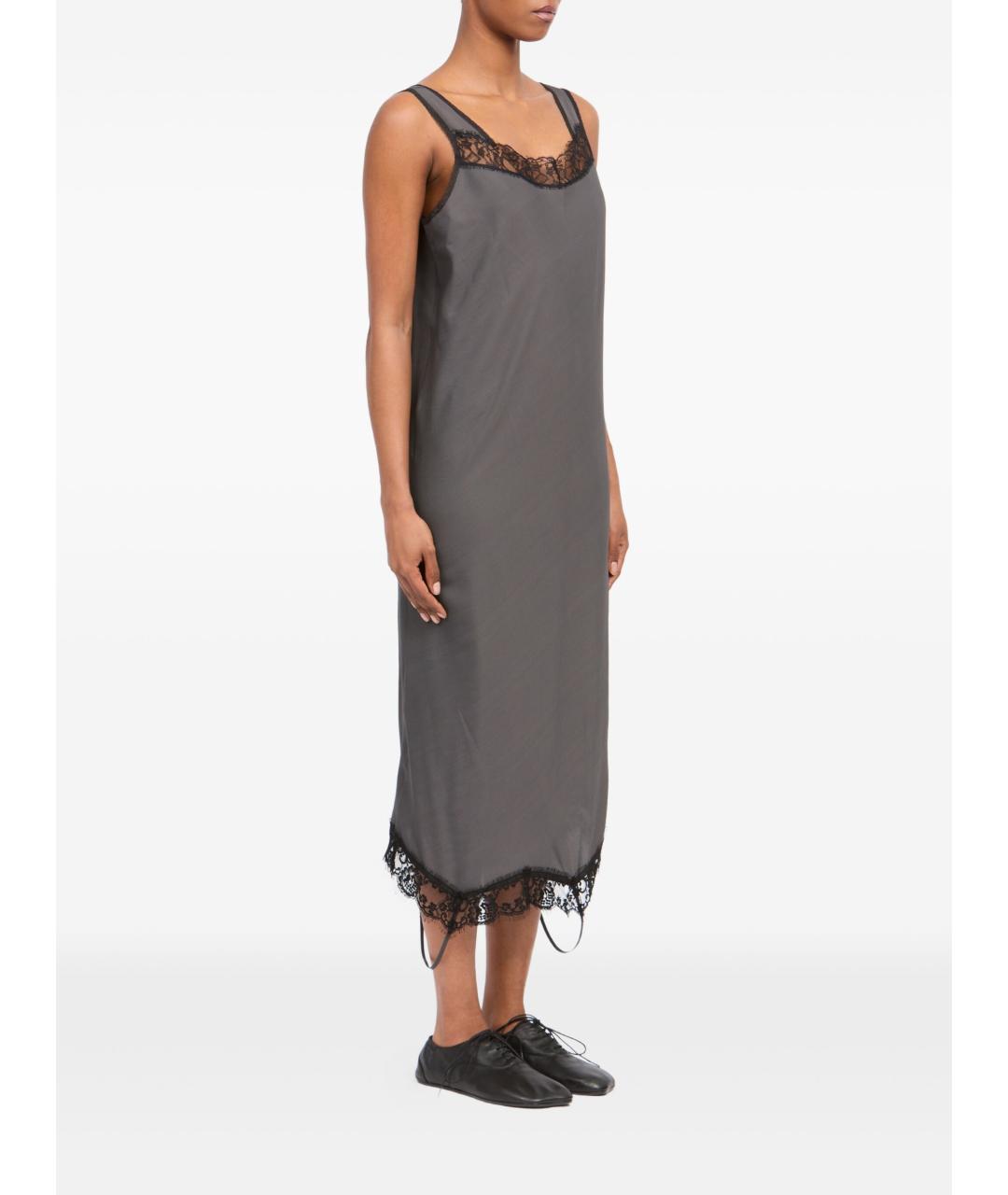 MM6 MAISON MARGIELA Антрацитовое хлопковое повседневное платье, фото 4