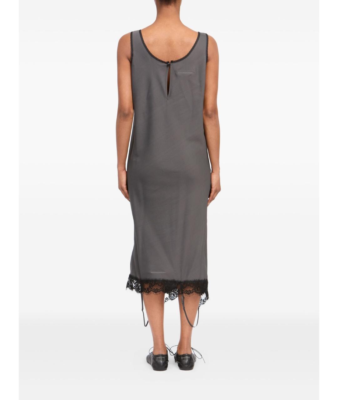 MM6 MAISON MARGIELA Антрацитовое хлопковое повседневное платье, фото 5