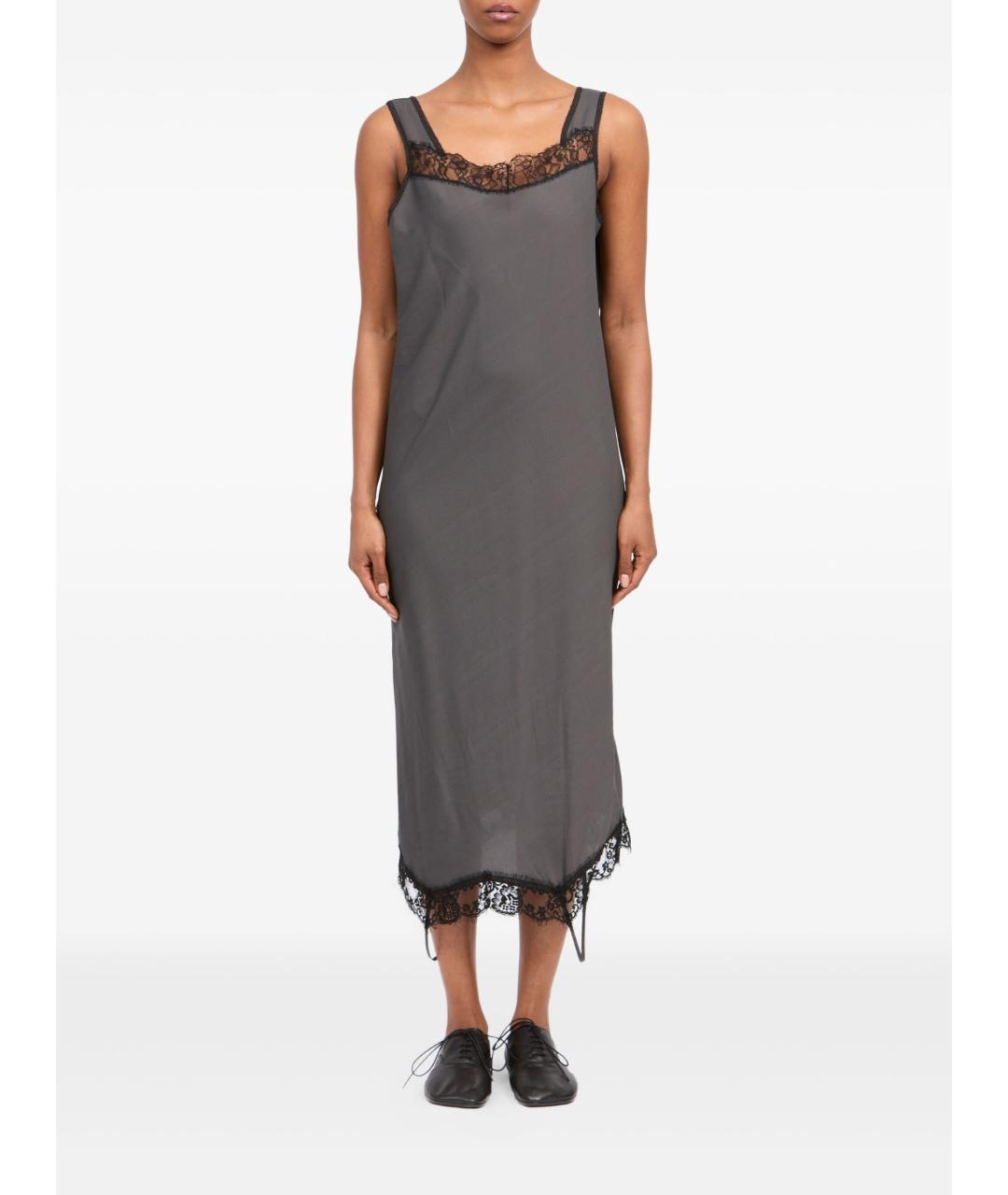 MM6 MAISON MARGIELA Антрацитовое хлопковое повседневное платье, фото 2