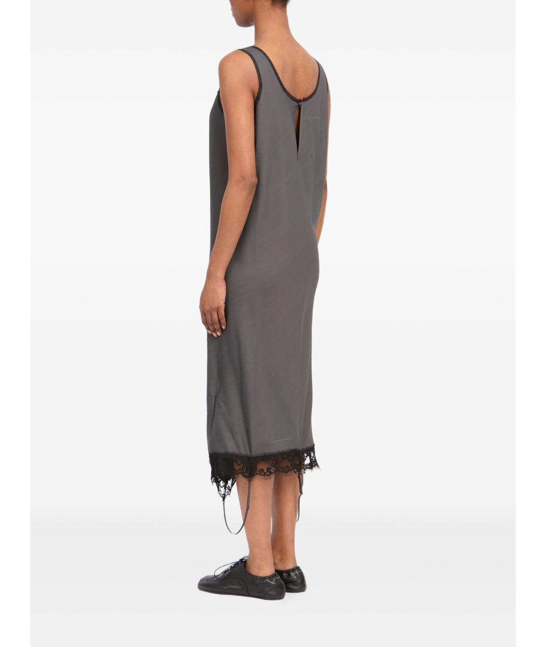 MM6 MAISON MARGIELA Антрацитовое хлопковое повседневное платье, фото 3
