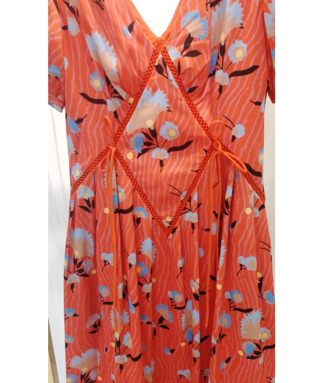 SELF-PORTRAIT Коралловое полиэстеровое платье, фото 6