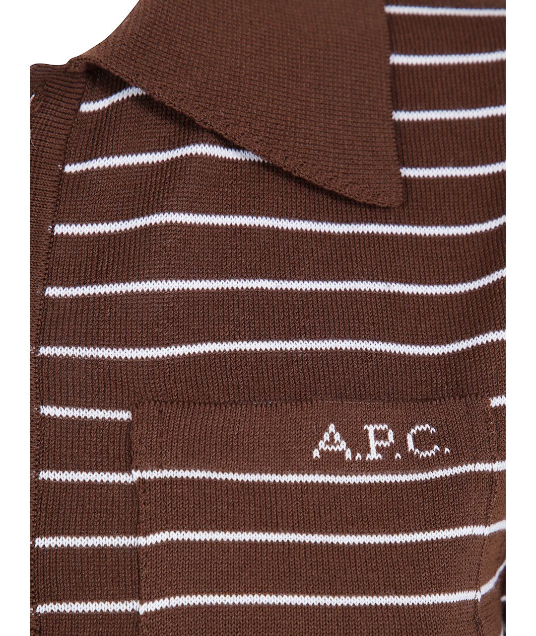 A.P.C. Коричневая хлопковая футболка, фото 3