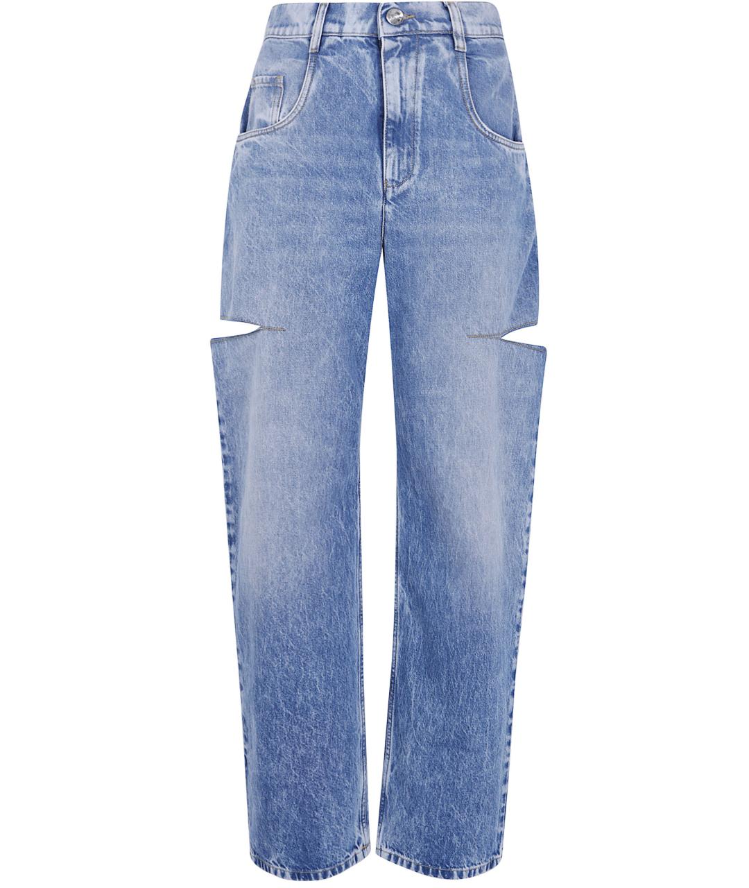 MAISON MARGIELA Голубые хлопковые прямые джинсы, фото 1