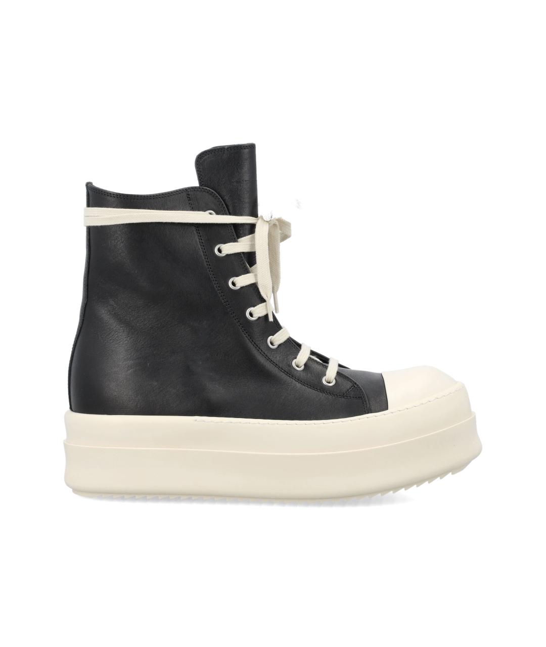 RICK OWENS Черные кожаные кроссовки, фото 1